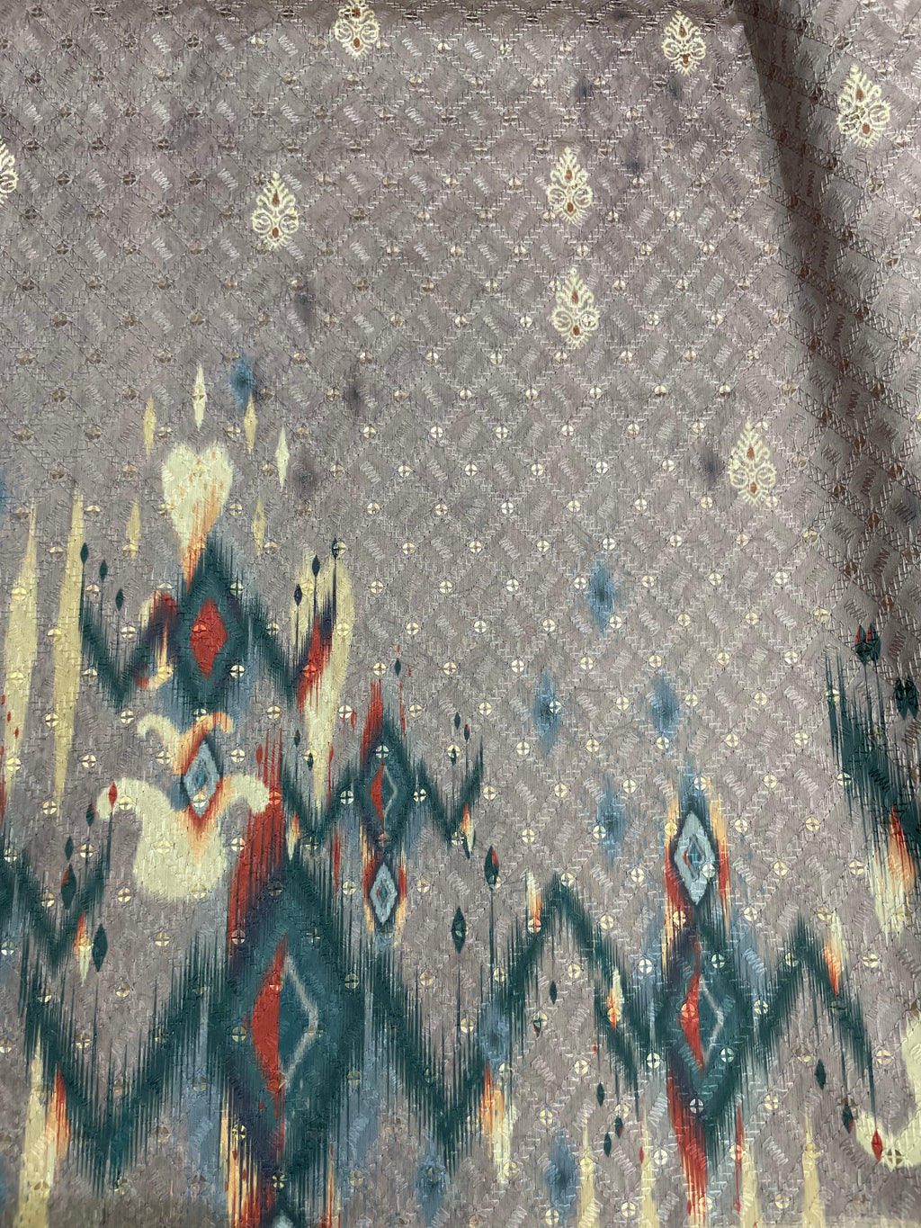 Mocha Brown Ikat Digital Print Kurta