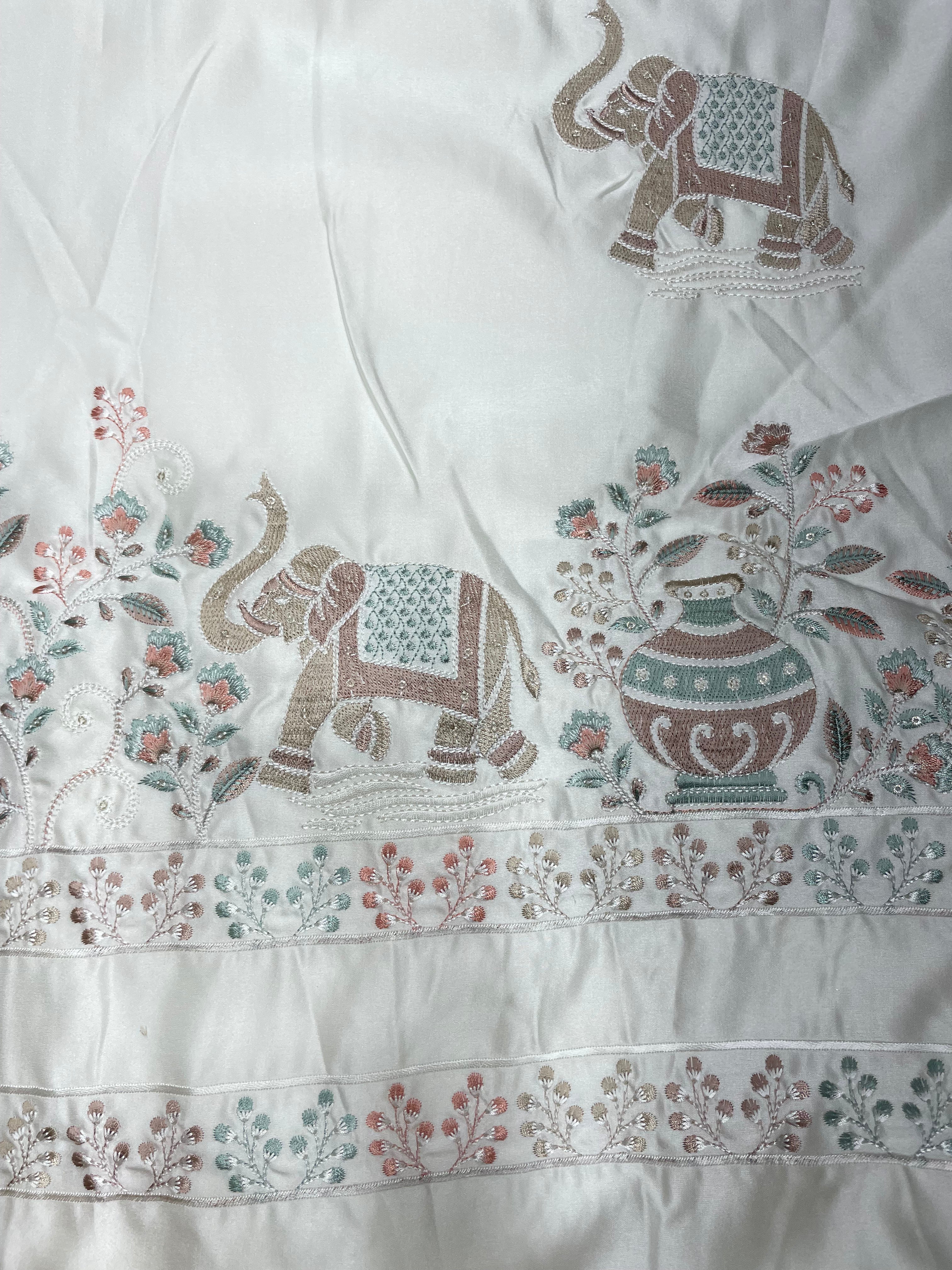 Heritage Elegance: Embroidered Ombré Kurta Bundi Set