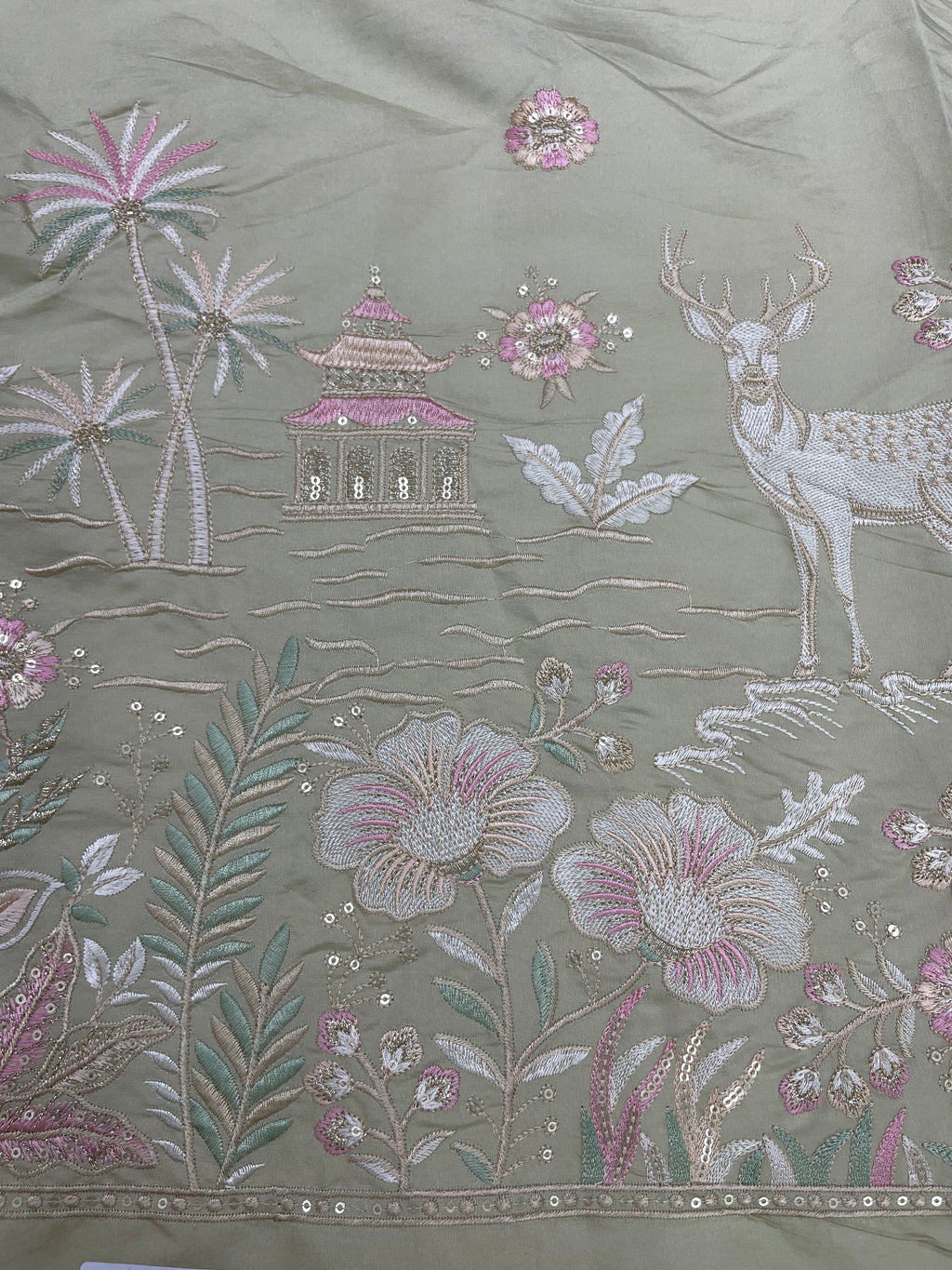 Nature’s Canvas: Hand-Detailed Sage Kurta