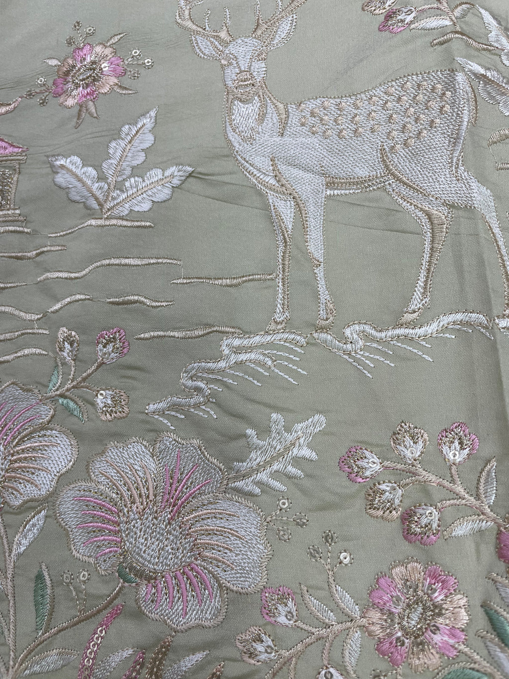 Nature’s Canvas: Hand-Detailed Sage Kurta