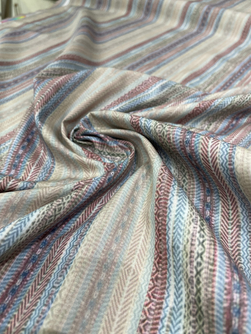 Vintage Bohemian Aztec Stripe Cotton Shirt