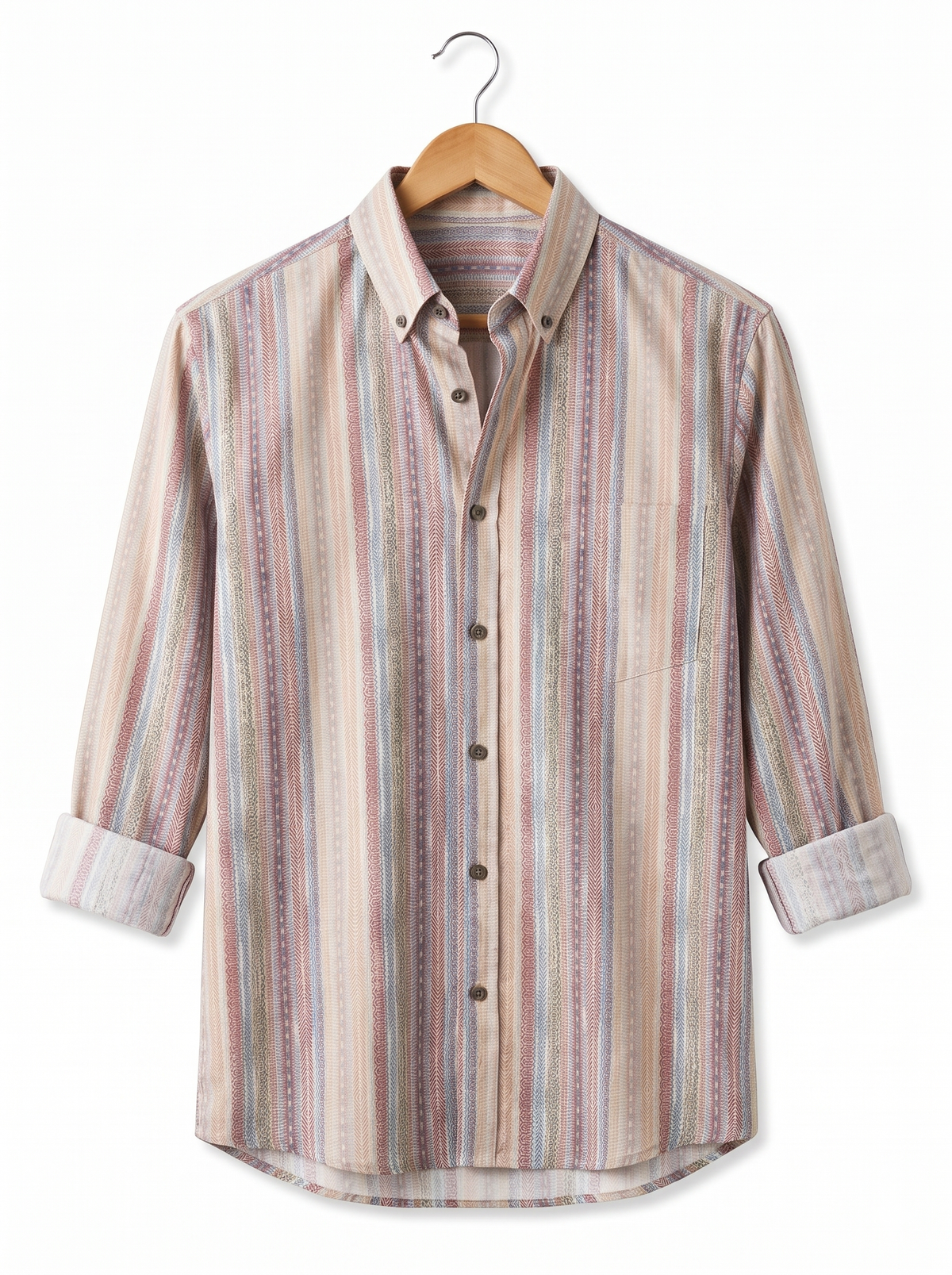 Vintage Bohemian Aztec Stripe Cotton Shirt