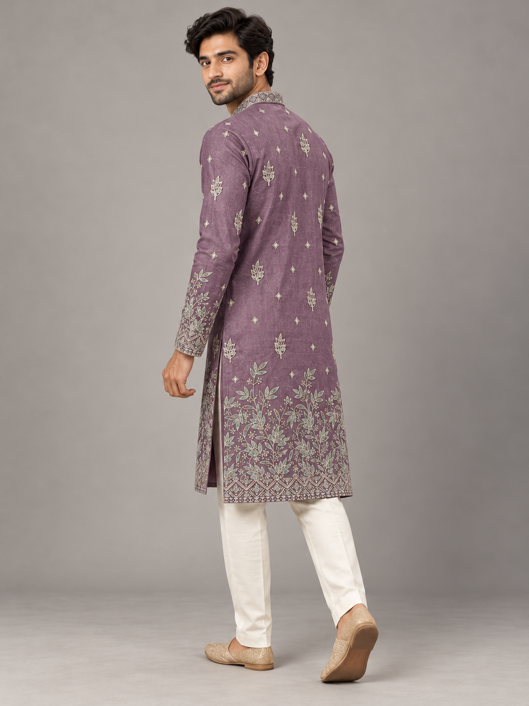 Twilight Lilac Embroidered Kurta