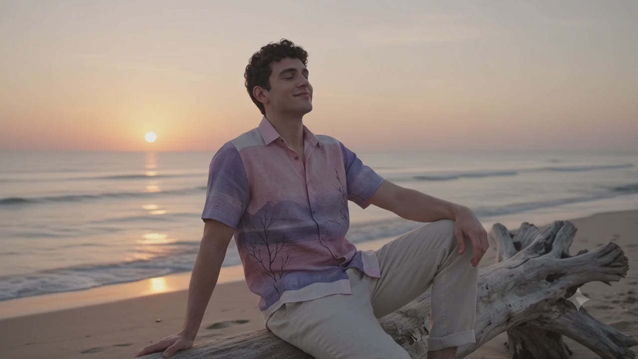 Sunrise Pink Linen Shirt