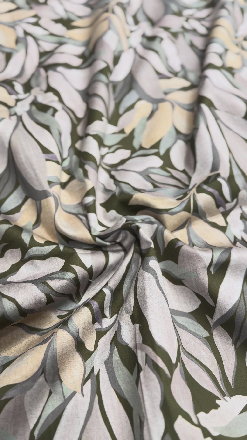 Olive & Ecru Foliage Painted Print Shirt