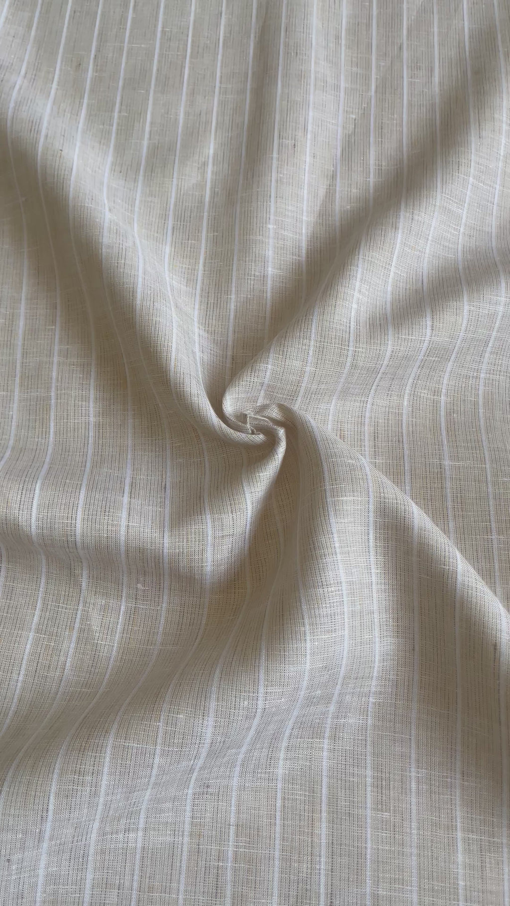 Classic Khaki Fine-Stripe Linen Shirt