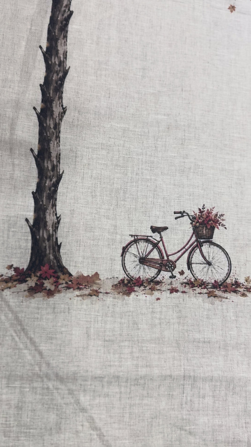 Men's Vintage Fall Placement Print Linen Shirt