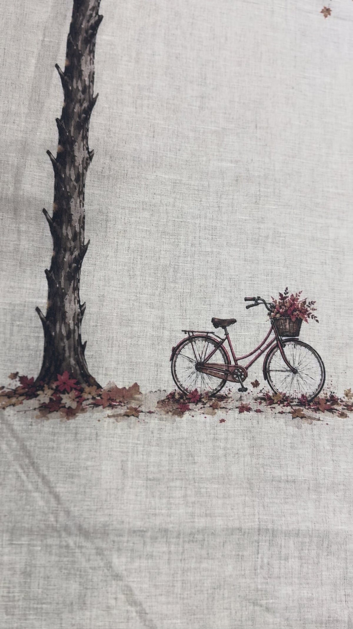 Men's Vintage Fall Placement Print Linen Shirt