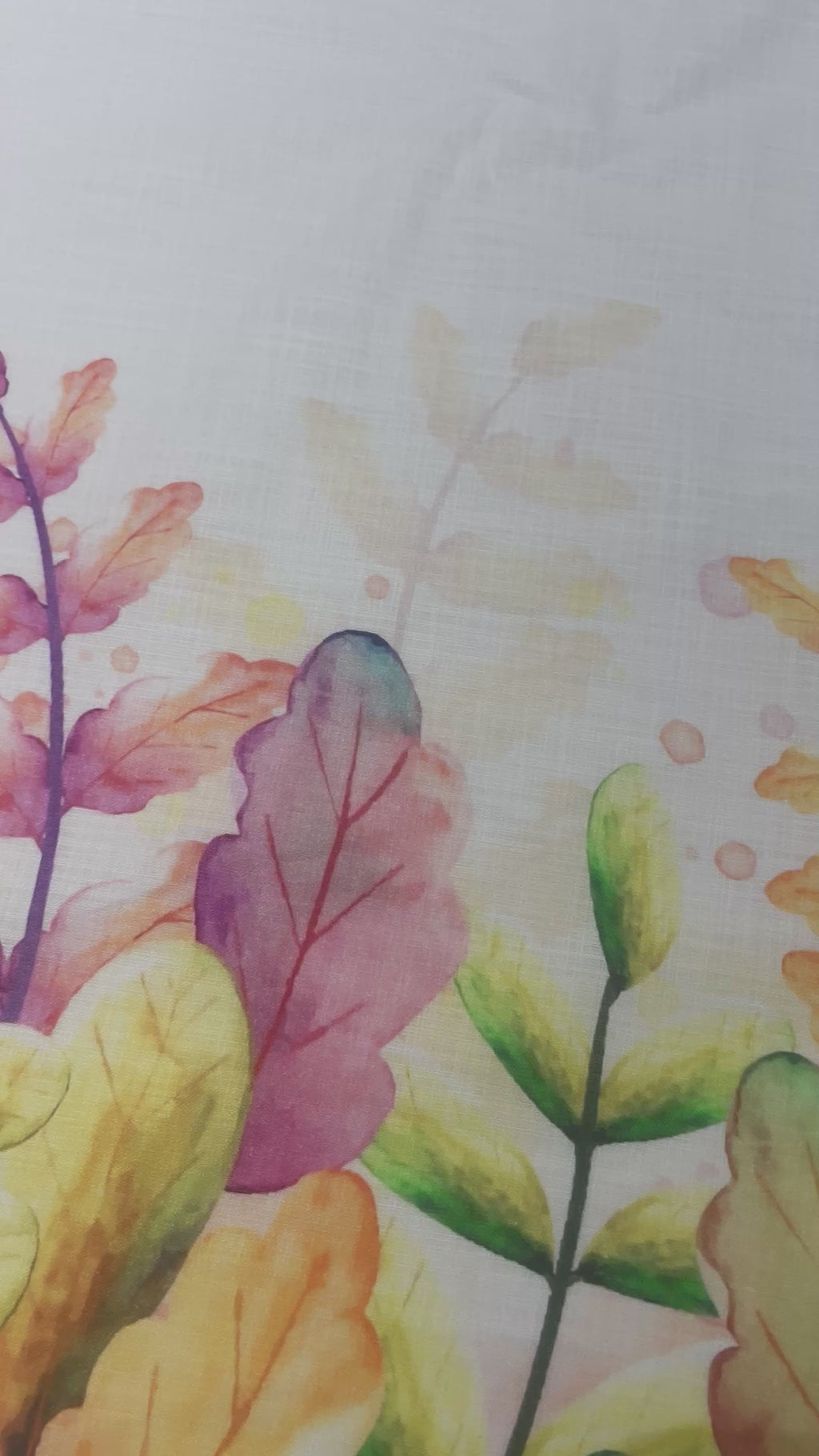 Vibrant Leaf Print Ivory Kurta